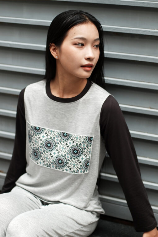 Bộ tay dài cơ bản xám